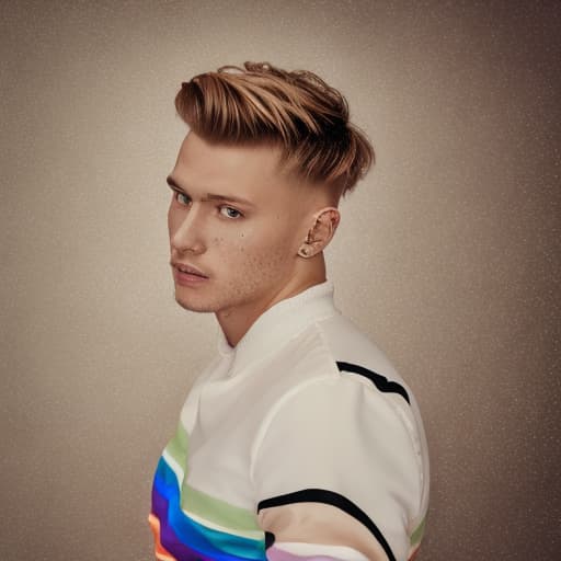 portrait+ style Russian LGBT queer pop singer blonde hunk dude face