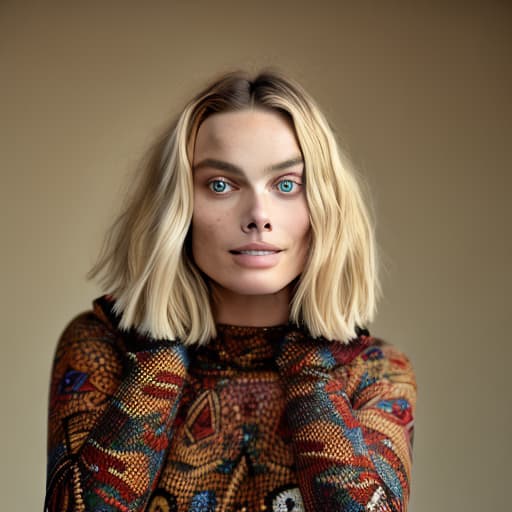 portrait+ style Margot Robbie queer face