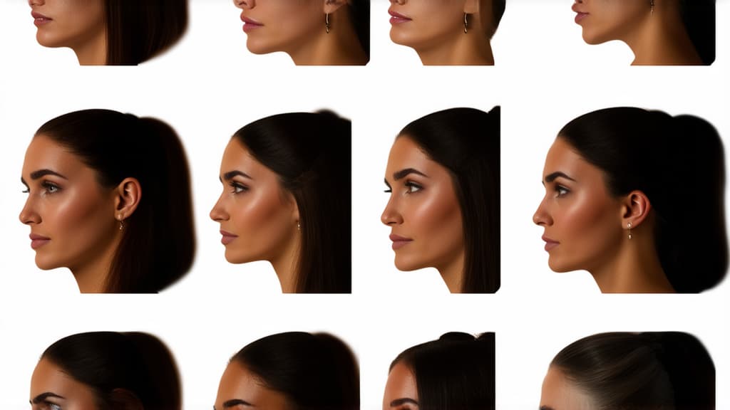  different beauty. set of different female heads of different ages on a light background. ar 16:9, (natural skin texture), highly detailed face, depth of field, hyperrealism, soft light, muted colors