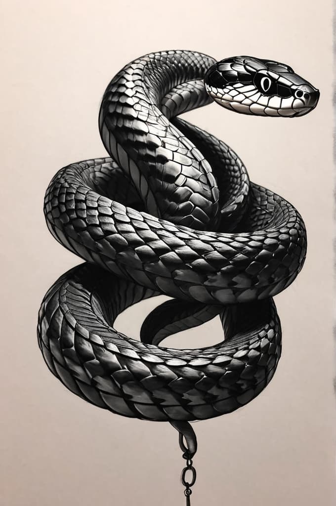  snake around hand, (tattoo sketch:1.25), drawing