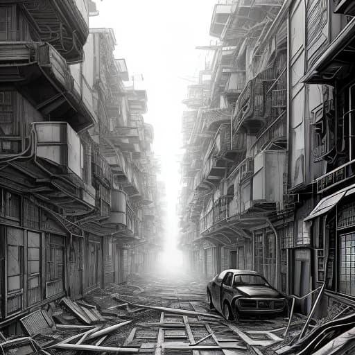  A destroyed city in red color., (Manga Style, Yusuke Murata, Satoshi Kon, Ken Sugimori, Hiromu Arakawa), Pencil drawing, (B&W:1.2), Low detail, sketch, concept art, Anime style, line art, webtoon, manhua, chalk, hand drawn, defined lines, simple shades, simplistic, manga page, minimalistic, High contrast, Precision artwork, Linear compositions, Scalable artwork, Digital art, High Contrast Shadows hyperrealistic, full body, detailed clothing, highly detailed, cinematic lighting, stunningly beautiful, intricate, sharp focus, f/1. 8, 85mm, (centered image composition), (professionally color graded), ((bright soft diffused light)), volumetric fog, trending on instagram, trending on tumblr, HDR 4K, 8K