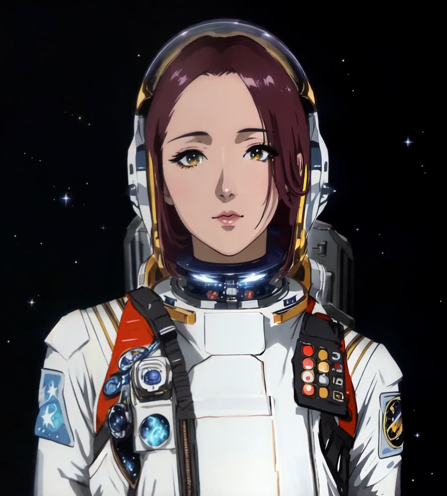  anime style, astronaut in space, fully detailed outer space background with stars, galaxies, nebulae, vibrant colors, wearing detailed space suit, cosmic scene, highly detailed spacesuit, complete space environment, clothing replace, space suit hyperrealistic, full body, detailed clothing, highly detailed, cinematic lighting, stunningly beautiful, intricate, sharp focus, f/1. 8, 85mm, (centered image composition), (professionally color graded), ((bright soft diffused light)), volumetric fog, trending on instagram, trending on tumblr, HDR 4K, 8K