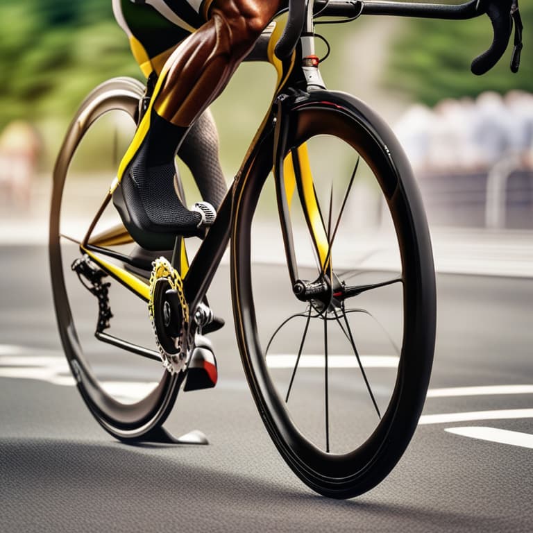  cycling race bike woman hyperrealistic, full body, detailed clothing, highly detailed, cinematic lighting, stunningly beautiful, intricate, sharp focus, f/1. 8, 85mm, (centered image composition), (professionally color graded), ((bright soft diffused light)), volumetric fog, trending on instagram, trending on tumblr, HDR 4K, 8K