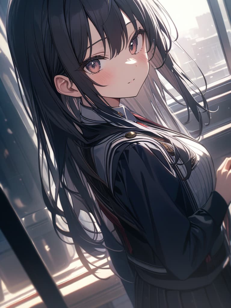  girls, uniforms, whole body, black hair long hair, masterpiece, best quality,8k,ultra detailed,high resolution,an extremely delicate and beautiful,hyper detail