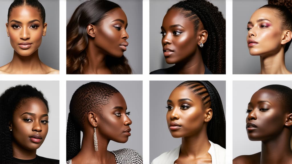  different beauty. set of different female heads on light background. different races and nationalities. ar 16:9, (natural skin texture), highly detailed face, depth of field, hyperrealism, soft light, muted colors