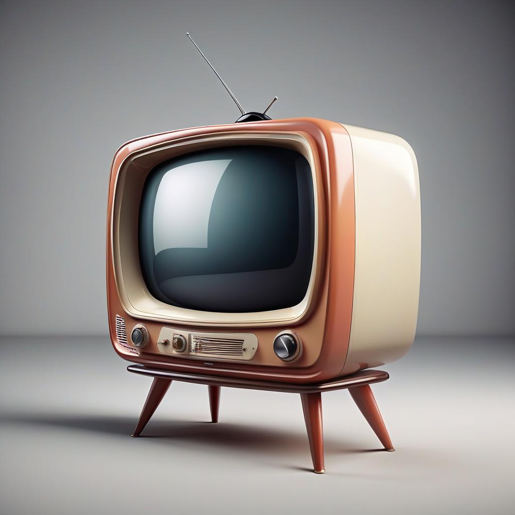  retro style. semi realistic 3d tv. smooth, stylized shapes. slightly exaggerated proportions, with soft curves. isolated on a white background without shadows. realistic visualization of vector objects. feeling of realism, while maintaining a stylized look.