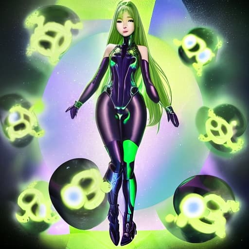  Jennie Kim as a green-skinned humanoid female from another galaxy, full body