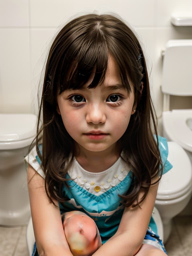  on the toilet, the girl, first grader in elementary school, masterpiece, best quality,8k,ultra detailed,high resolution,an extremely delicate and beautiful,hyper detail