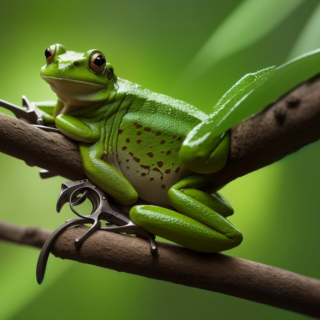  A frog in the rain forest with a revolver against superman hyperrealistic, full body, detailed clothing, highly detailed, cinematic lighting, stunningly beautiful, intricate, sharp focus, f/1. 8, 85mm, (centered image composition), (professionally color graded), ((bright soft diffused light)), volumetric fog, trending on instagram, trending on tumblr, HDR 4K, 8K