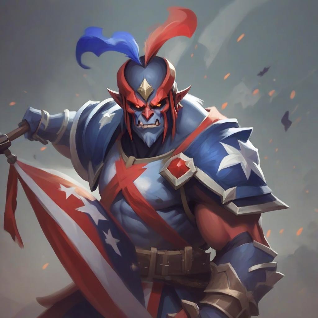  create a patriotic picture in the style of dota 2