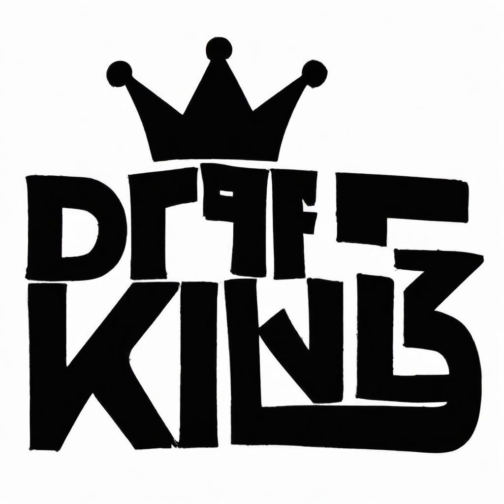  graffiti style a black crown is above the words dhf king граффити "drift king" . street art, vibrant, urban, detailed, tag, mural