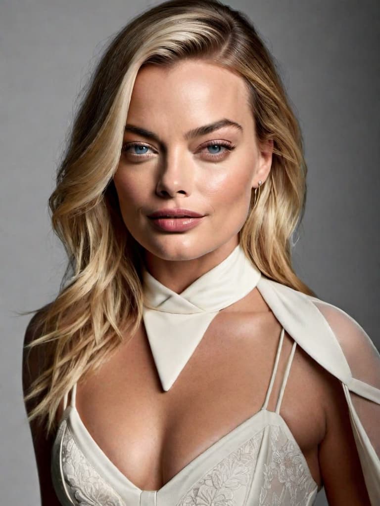  Margot Robbie, no clothes, posing in various sensual positions