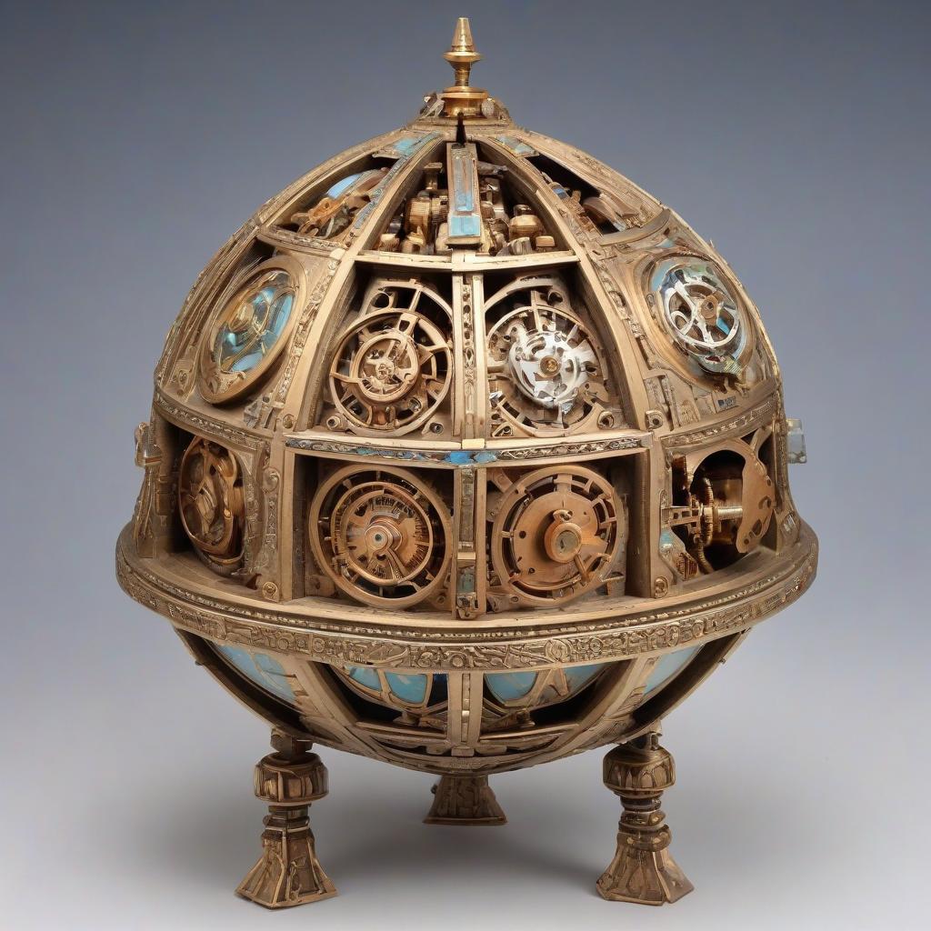  ancient triangular relic enclosed in a sphere, with different mechanisms and details, the best quality