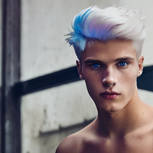 portrait+ style German LGBT queer twink blonde hunk dude face