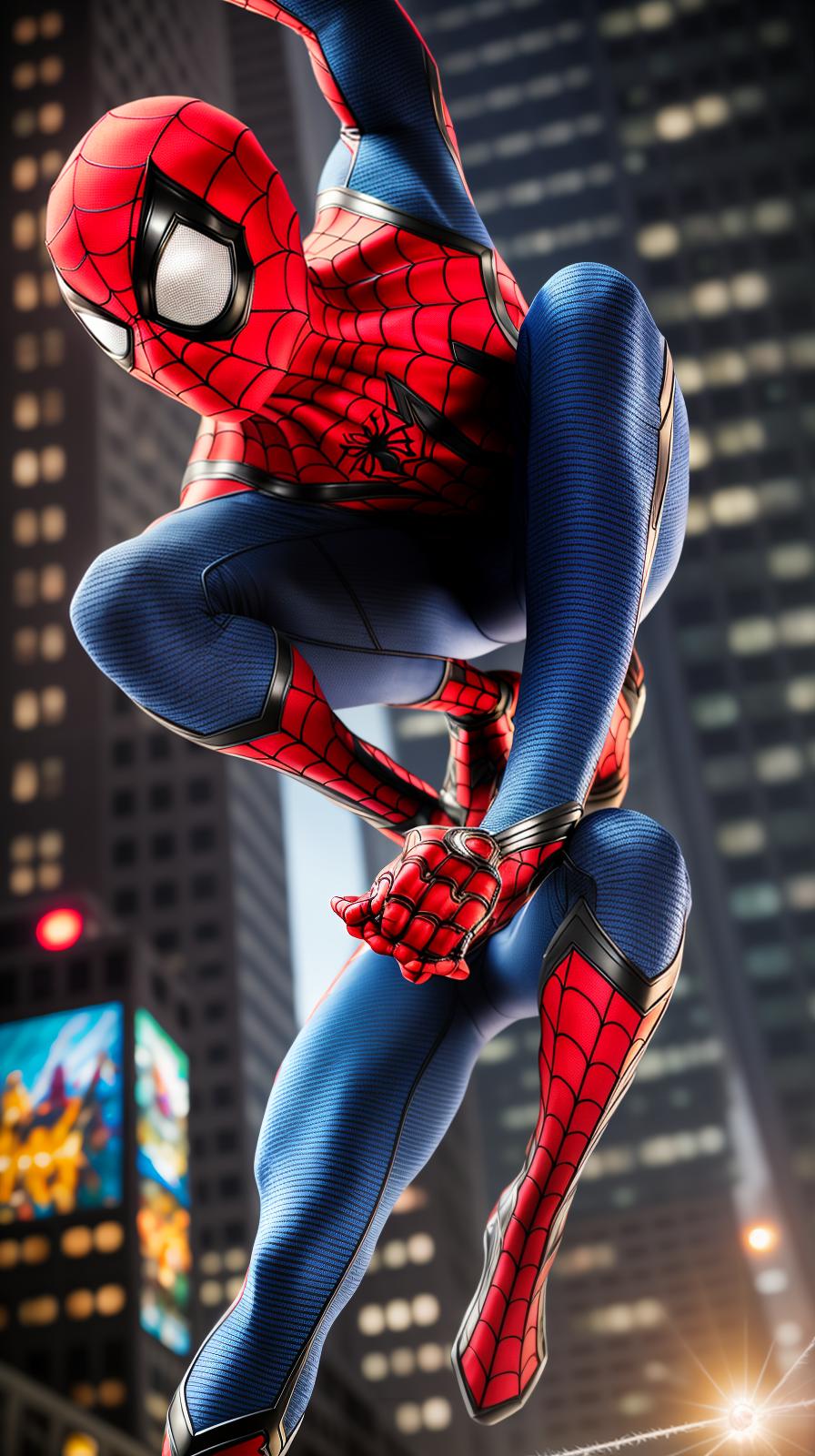  ultra high res, (photorealistic:1.4), raw photo, (realistic face), realistic eyes, (realistic skin), ((((masterpiece)))), best quality, very high resolution, ultra detailed, in frame, spiderman, superhero, marvel character, web slinger, mask, wall crawler, red and blue suit, friendly neighborhood, arachnid abilities, spider sense, peter parker, new york city, agility, strength, web shooting, iconic costume, superhero pose, wall climbing, crime fighter, webbed hero, unedited dslr photography, sharp focus, unreal engine 5, octane render, redshift, ((cinematic lighting)), f/1.4, iso 200, 1/160s, 8k, raw, unedited, in frame