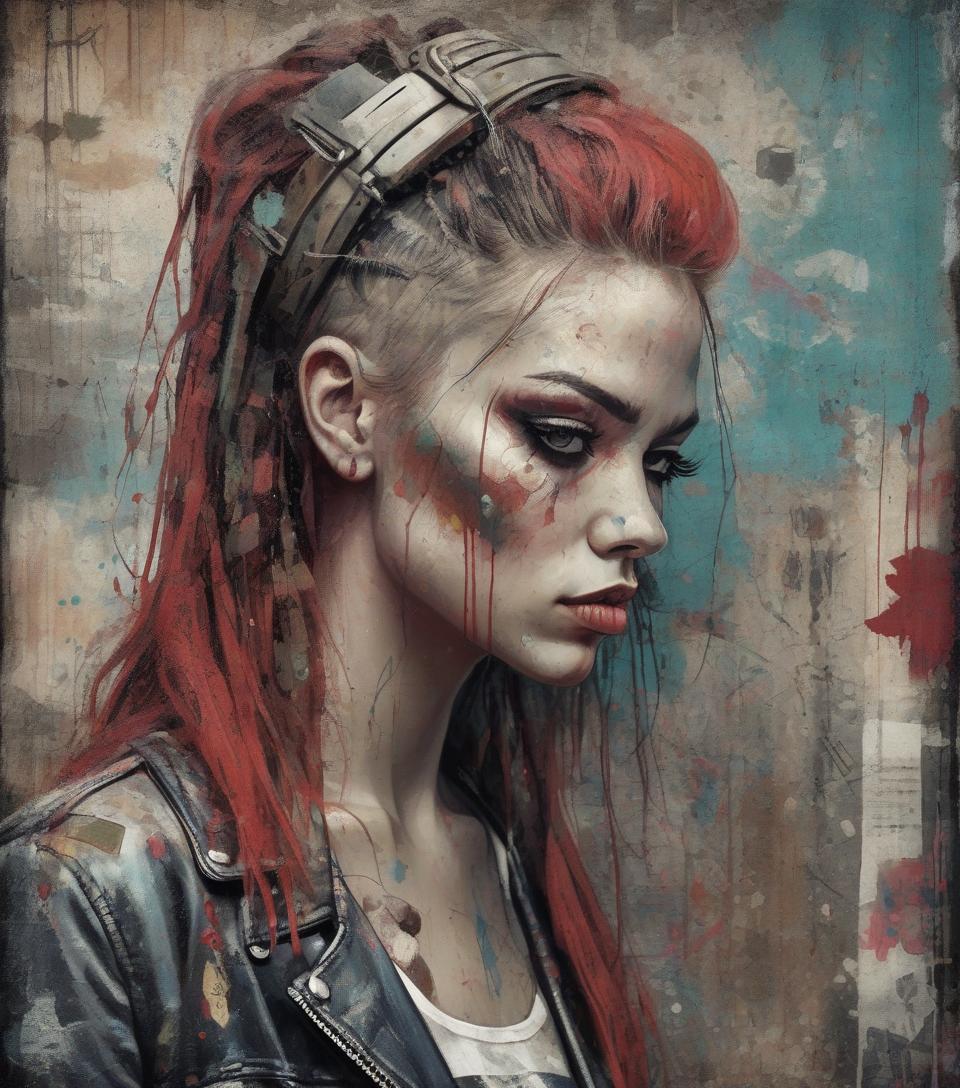  grunge style like a painting art in the style by greg land, detail and aesthetic composition deep breath pro style intricated enchanting art . textured, distressed, vintage, edgy, punk rock vibe, dirty, noisy