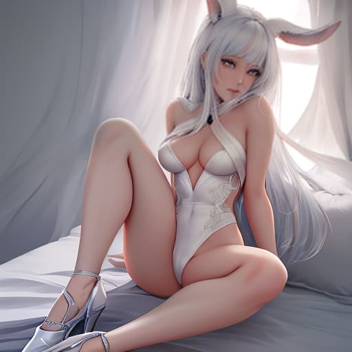  A horizontal heroine from the game Tiny Bunny, lying naked on a bed. hyperrealistic, full body, detailed clothing, highly detailed, cinematic lighting, stunningly beautiful, intricate, sharp focus, f/1. 8, 85mm, (centered image composition), (professionally color graded), ((bright soft diffused light)), volumetric fog, trending on instagram, trending on tumblr, HDR 4K, 8K