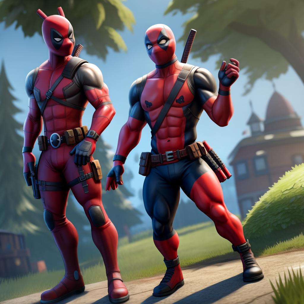  Deadpool (fortnite), full body, open eyes, masterpiece, 4k, fine details,