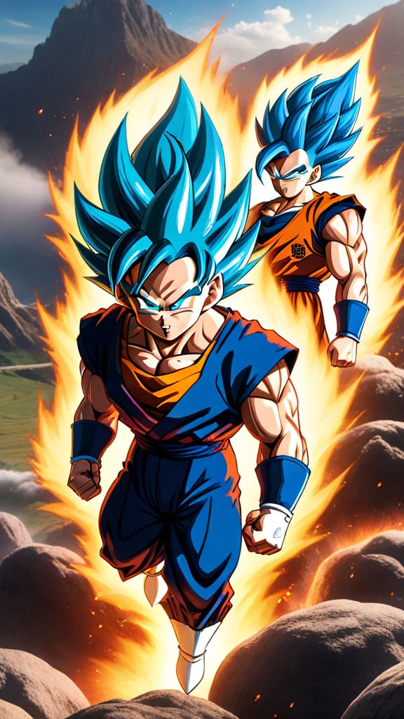  goku and vegeta escaping an exploding namek together in a saiyan pod, dragon ball z, anime art hyperrealistic, full body, detailed clothing, highly detailed, cinematic lighting, stunningly beautiful, intricate, sharp focus, f/1. 8, 85mm, (centered image composition), (professionally color graded), ((bright soft diffused light)), volumetric fog, trending on instagram, trending on tumblr, HDR 4K, 8K