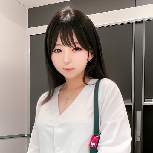  歯科医のお姉さん、巨乳、胸の谷間、前かがみ、藍色の歯科医の服、歯医者、 女性