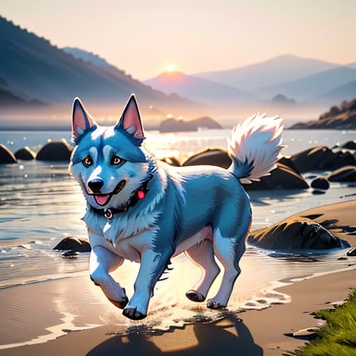  convert the dog in image into anime dog hyperrealistic, full body, detailed clothing, highly detailed, cinematic lighting, stunningly beautiful, intricate, sharp focus, f/1. 8, 85mm, (centered image composition), (professionally color graded), ((bright soft diffused light)), volumetric fog, trending on instagram, trending on tumblr, HDR 4K, 8K