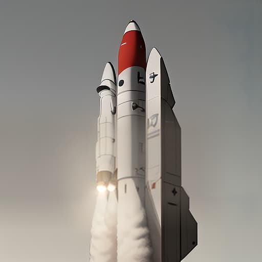  a rocket on white background