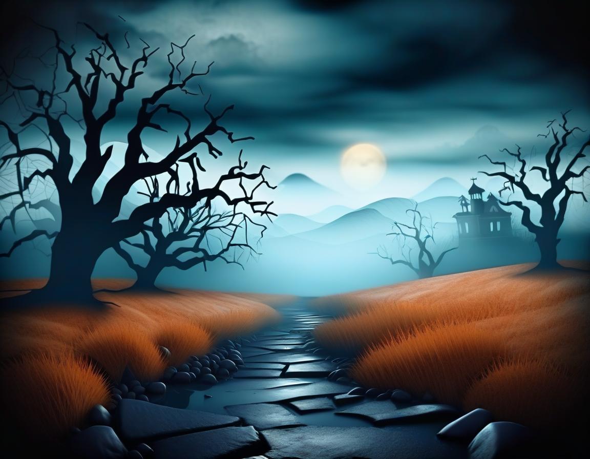  halloween. terrible landscape. gloomy atmosphere