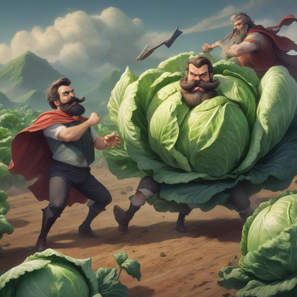  a mustache and a bearded man team up and fight against the cabbage king