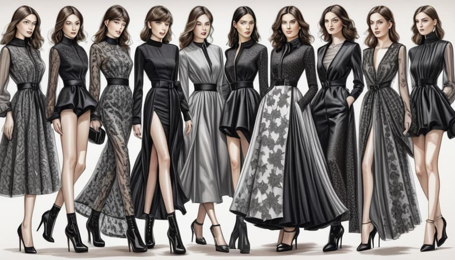  fashion illustration, elegant and refined clothes, award winning, professional, highly detailed, masterpiece