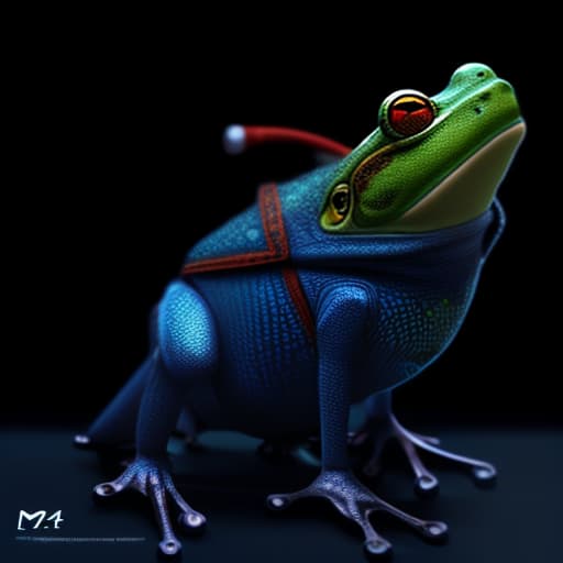 mdjrny-v4 style (a frog wearing blue jean), full body, ghibli style, anime, vibrant colors, hdr, enhance, ((plain black background)), masterpiece, highly detailed, 4k, hq, separate colors, bright colors