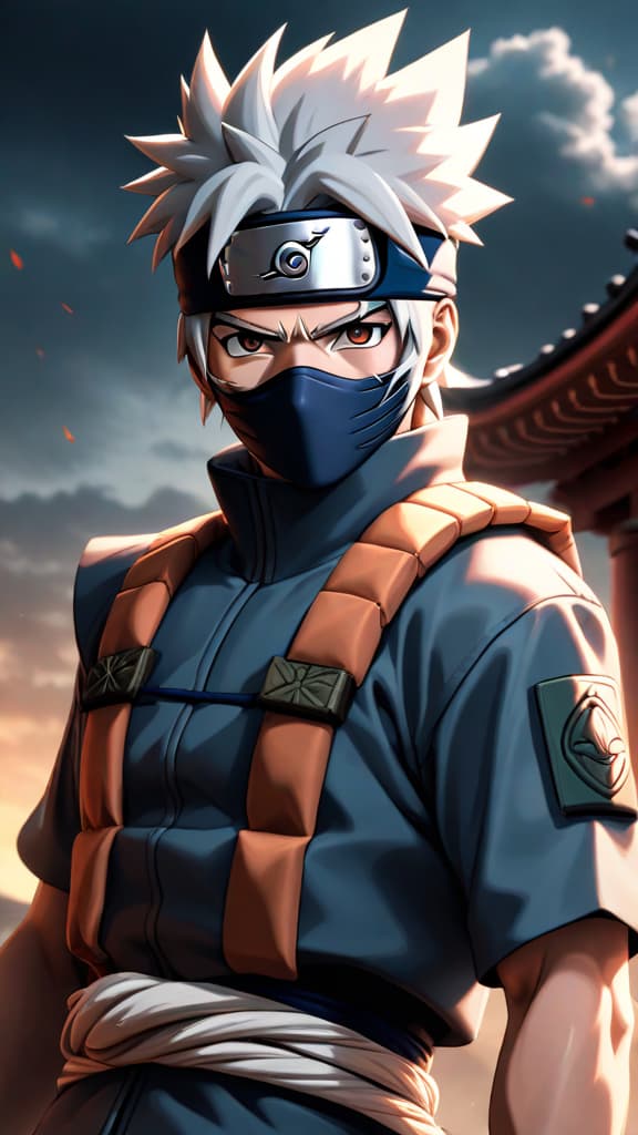  anime art of kakashi hatake as sixth hokage, showcasing wisdom and leadership without sharingan. hyperrealistic, full body, detailed clothing, highly detailed, cinematic lighting, stunningly beautiful, intricate, sharp focus, f/1. 8, 85mm, (centered image composition), (professionally color graded), ((bright soft diffused light)), volumetric fog, trending on instagram, trending on tumblr, HDR 4K, 8K