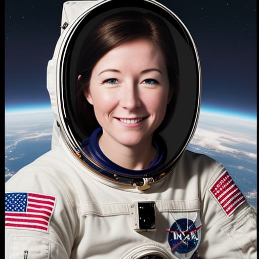  Generate me an image of an astronaut woman