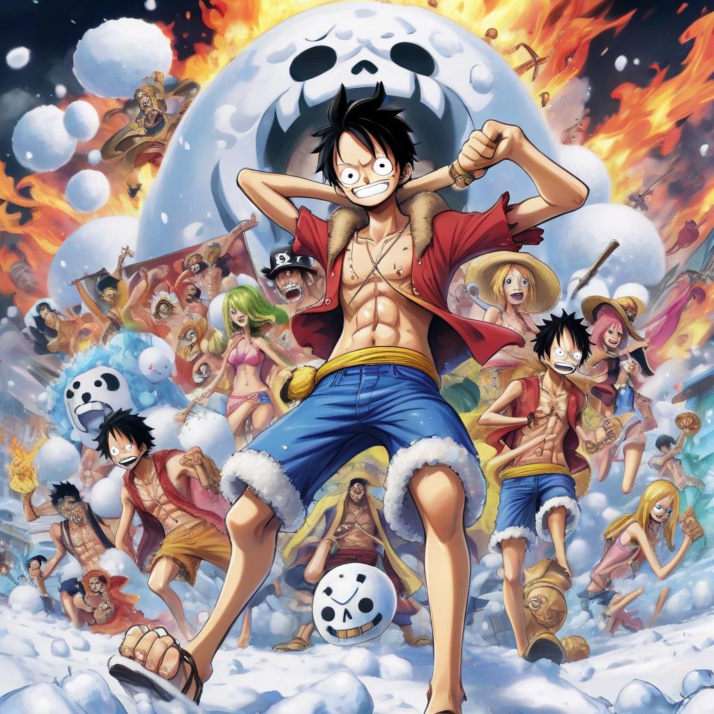  anime artwork one piece snowball style . anime style, key visual, vibrant, studio anime, highly detailed