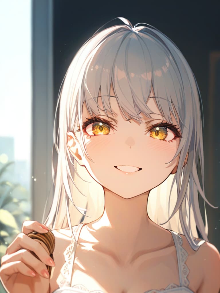  white hair, angel, cute girl, long hair, smile, masterpiece, best quality,8k,ultra detailed,high resolution,an extremely delicate and beautiful,hyper detail