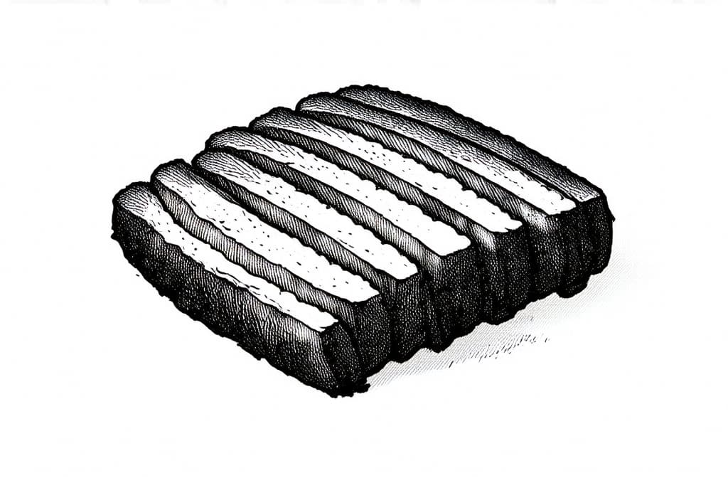  contour, very simple image in one unbroken black ink line, single line of bbq ribs, engraving illustration, icon isolated on white background ar 3:2 using a single continuous black line ink brushon white background, drawing should be created without lifting the pen, recognizable features of bbq ribs, engraving illustration, icon isolated on white background ar 3:2 in one unbroken line