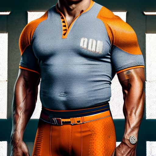  Dwayne Johnson on orange uniform