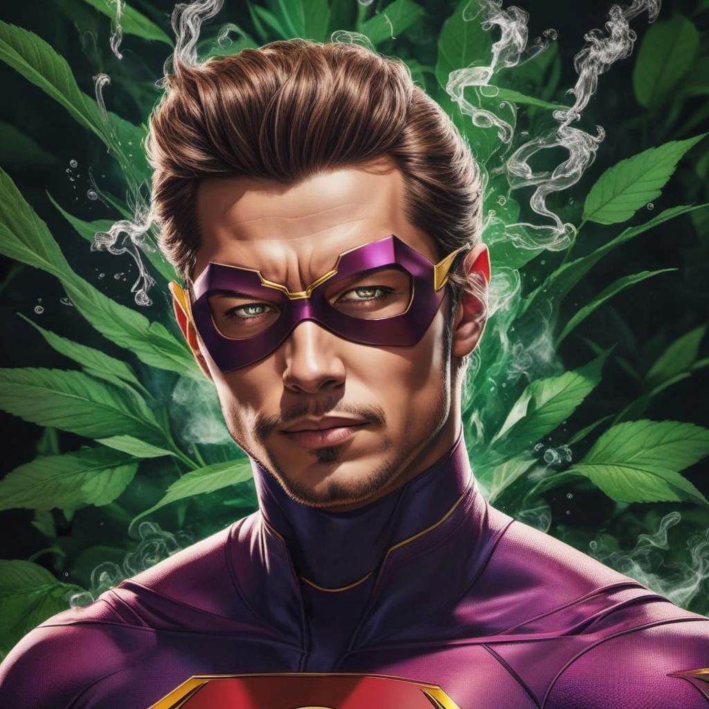  flash superhero smoking joint, profile image style