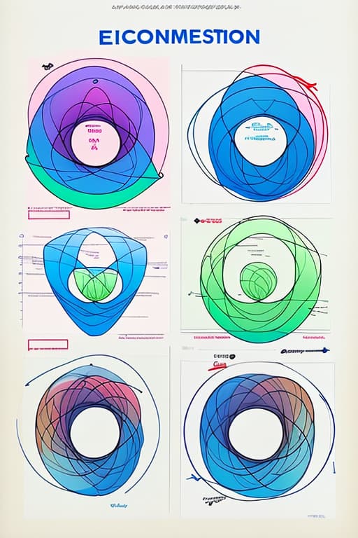  Easy and understandable poster drawing of degenerated conic sections with color