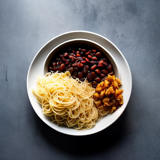 redshift style a bowl of noodles hyperrealistic, full body, detailed clothing, highly detailed, cinematic lighting, stunningly beautiful, intricate, sharp focus, f/1. 8, 85mm, (centered image composition), (professionally color graded), ((bright soft diffused light)), volumetric fog, trending on instagram, trending on tumblr, HDR 4K, 8K