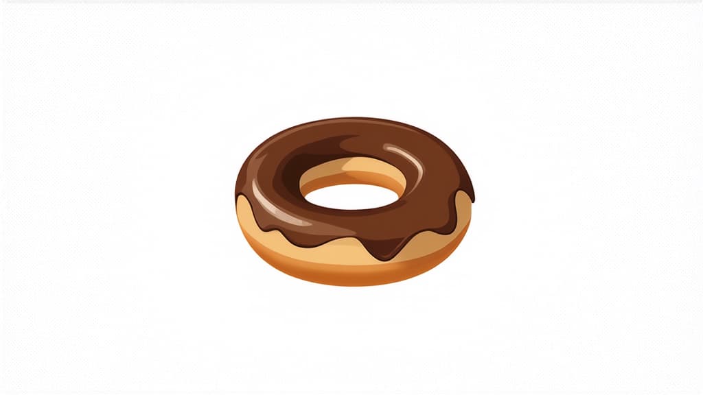  flat illustration, flaticon, (illustration:1.15), donut on a white background ar 16:9, [cory loftis, strobist, pascal campion :: 0.2]