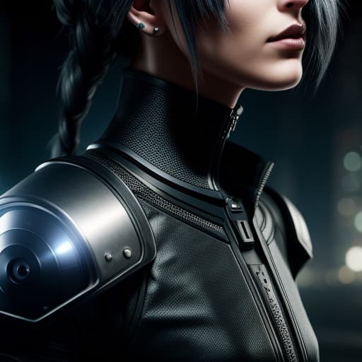  girl, cyberpunk augmentation, cyberware, cyborg, carbon fiber, chrome, implants, metall skull, bloody, cyber plate armor, dark atmosphere, dark night, scars, (black short disheveled hair:1.1), black eyeshadow, beautiful detailed glow, detailed, Cinematic light, intricate detail, highres, rounded eyes, detailed facial features, high detail, sharp focus, smooth, aesthetic, extremely detailed, insanely detailed and intricate dark industrial factory background, slim body, stylish pose, <lora:add_detail:0.4> <lora:epi_noiseoffset2:0.4> <lora:hairdetailer:0.6> <lora:more_details:0.3> <lora:add-detail-xl:1.2> <lora:DetailedEyes_V3:1.2> <lora:sd_xl_offset_example-lora_1.0:1.2>, intricate details, photorealistic,hyperrealistic, high quality, highly 