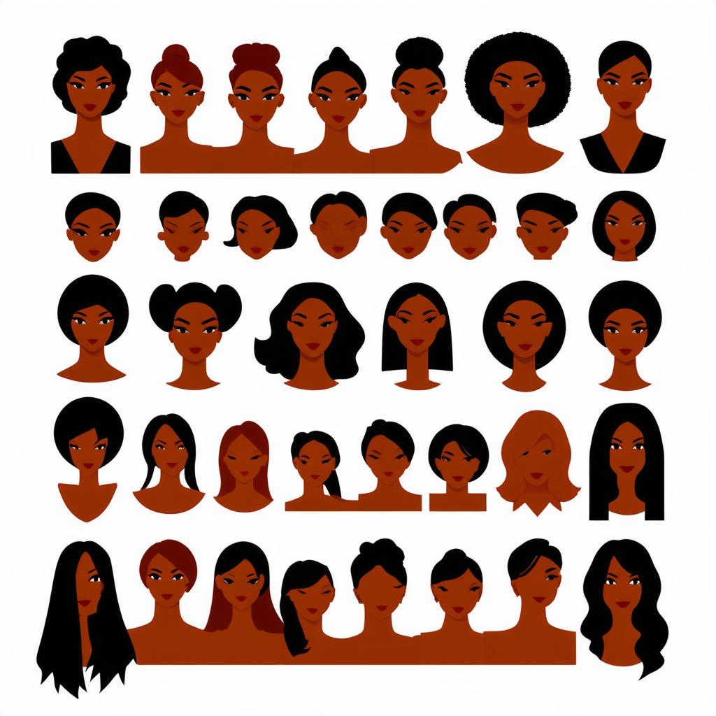  different beauty. set of different female heads on white background. different races and nationalities {prompt}, maximum details