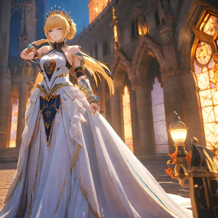  mash from fate/grand order with princess dress hyperrealistic, full body, detailed clothing, highly detailed, cinematic lighting, stunningly beautiful, intricate, sharp focus, f/1. 8, 85mm, (centered image composition), (professionally color graded), ((bright soft diffused light)), volumetric fog, trending on instagram, trending on tumblr, HDR 4K, 8K