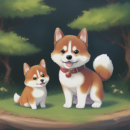  (Shiba Inu puppy dog playing happy #1 Digital Art by Benny Marty) litle touch of fantasy
