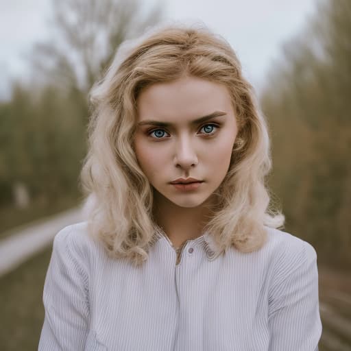 portrait+ style Russian LGBT queer TV actress blonde female face