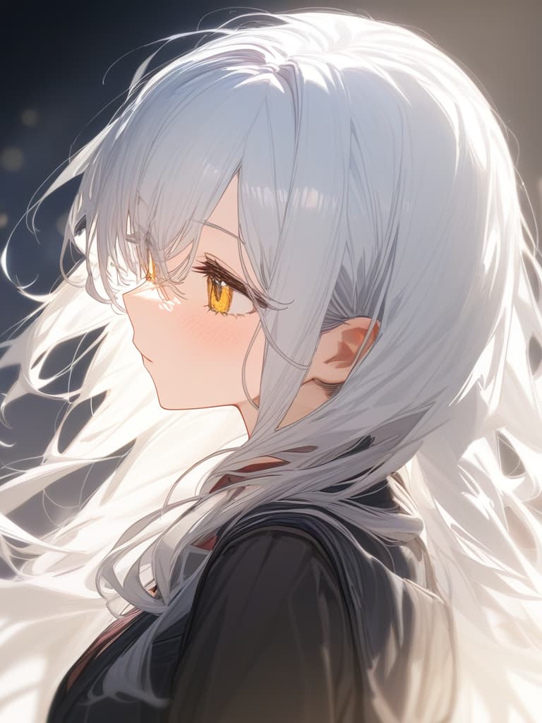  white hair, yellow eyes, d cup, masterpiece, best quality,8k,ultra detailed,high resolution,an extremely delicate and beautiful,hyper detail