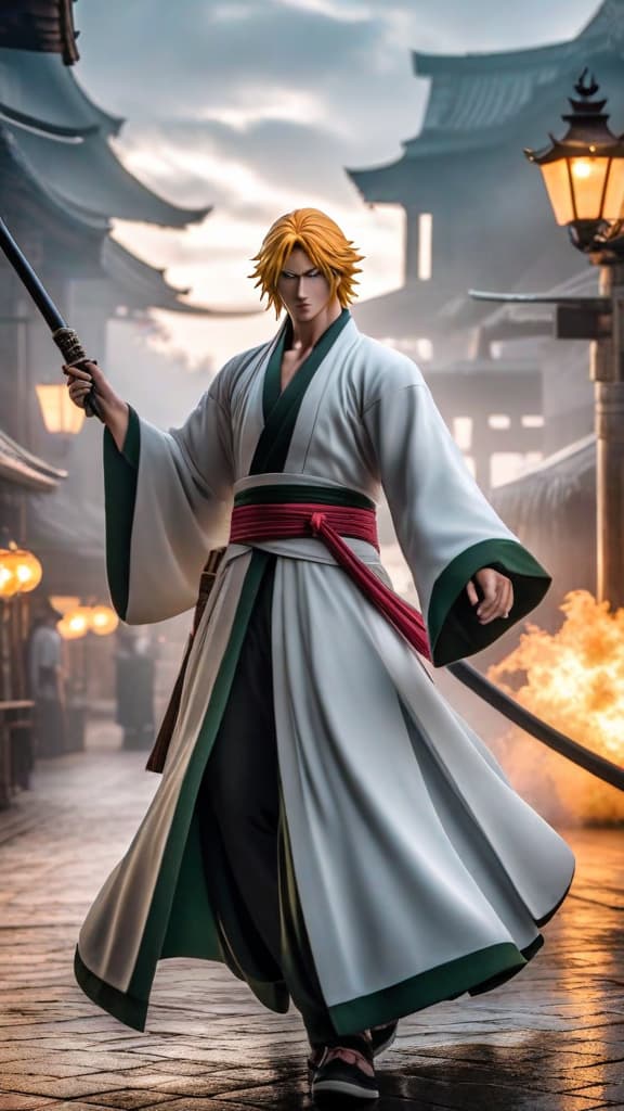  create an anime art depicting kisuke urahara's bankai kannonbiraki benihime aratame as the most versatile in bleach. hyperrealistic, full body, detailed clothing, highly detailed, cinematic lighting, stunningly beautiful, intricate, sharp focus, f/1. 8, 85mm, (centered image composition), (professionally color graded), ((bright soft diffused light)), volumetric fog, trending on instagram, trending on tumblr, HDR 4K, 8K