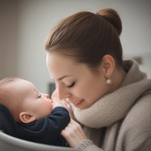  Create an image of a woman with a baby coming out