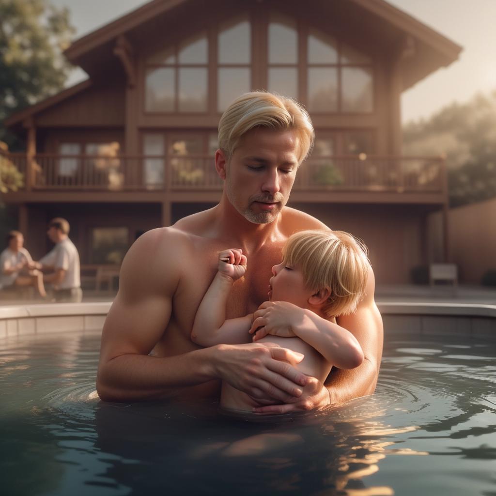  Ten year old blonde boy sucking dad’s nipple, nursing, hyperrealistic, high quality, highly detailed, cinematic lighting, intricate, sharp focus, f/1. 8, 85mm, (centered image composition), (professionally color graded), ((bright soft diffused light)), volumetric fog, trending on instagram, HDR 4K, 8K