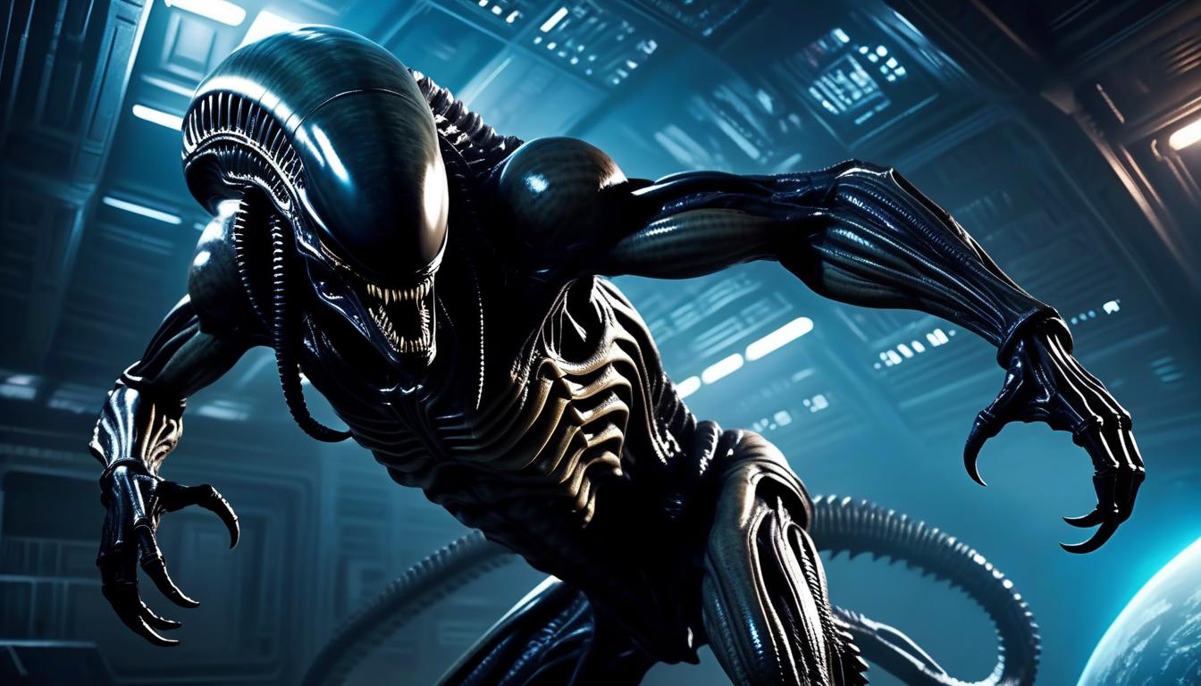  xenomorph, monster, space, realism, horror, bio, mechanics, ancient egypt